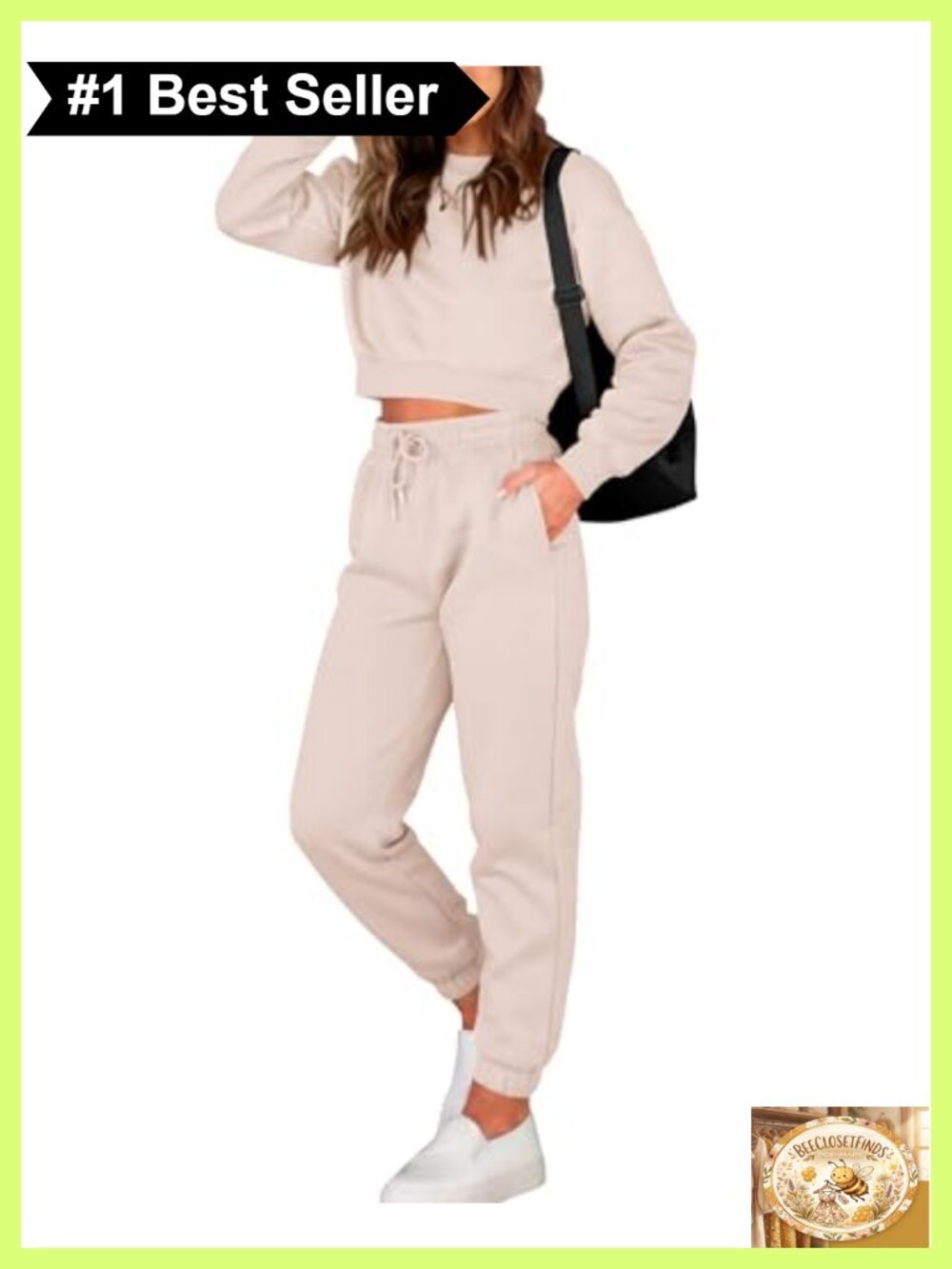 Women's 2 Piece Sweatsuit Set Crop Top Long Jogger Pants Cotton Blend